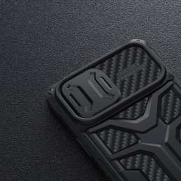 Nillkin Adventurer Case dėklas skirtas iPhone 13 Pro Max šarvuotas dangtelis su fotoaparato dangteliu juodas
