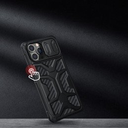 Nillkin Adventurer Case dėklas skirtas iPhone 13 Pro Max šarvuotas dangtelis su fotoaparato dangteliu juodas