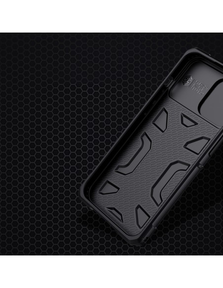 Nillkin Adventurer Case dėklas skirtas iPhone 13 Pro Max šarvuotas dangtelis su fotoaparato dangteliu juodas
