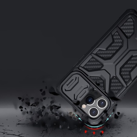 Nillkin Adventurer Case dėklas, skirtas iPhone 13 Pro Max šarvuotas dangtelis su raudonu fotoaparato dangteliu