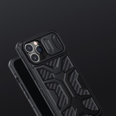 Nillkin Adventurer Case dėklas, skirtas iPhone 13 Pro Max šarvuotas dangtelis su raudonu fotoaparato dangteliu
