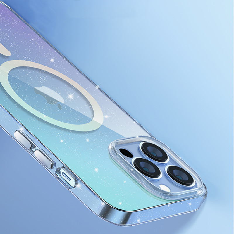 „Kingxbar PQY Elegant“ serijos magnetinis dėklas, skirtas „iPhone 13 Pro“ korpuso dangteliui, baltas (suderinamas su „Ma...