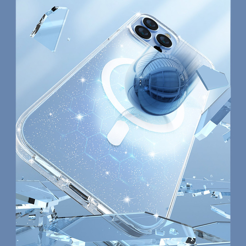 „Kingxbar PQY Elegant“ serijos magnetinis dėklas, skirtas „iPhone 13 Pro“ korpuso dangteliui, baltas (suderinamas su „Ma...