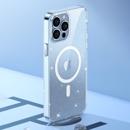 „Kingxbar PQY Elegant“ serijos magnetinis dėklas, skirtas „iPhone 13 Pro“ korpuso dangteliui, baltas (suderinamas su „Ma...