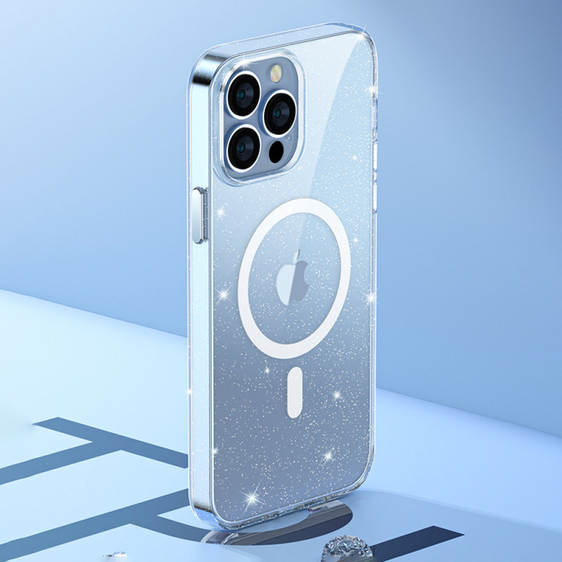 „Kingxbar PQY Elegant“ serijos magnetinis dėklas, skirtas „iPhone 13 Pro“ korpuso dangteliui, baltas (suderinamas su „Ma...