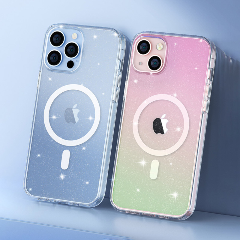 „Kingxbar PQY Elegant“ serijos magnetinis dėklas, skirtas „iPhone 13 Pro“ korpuso dangteliui, baltas (suderinamas su „Ma...