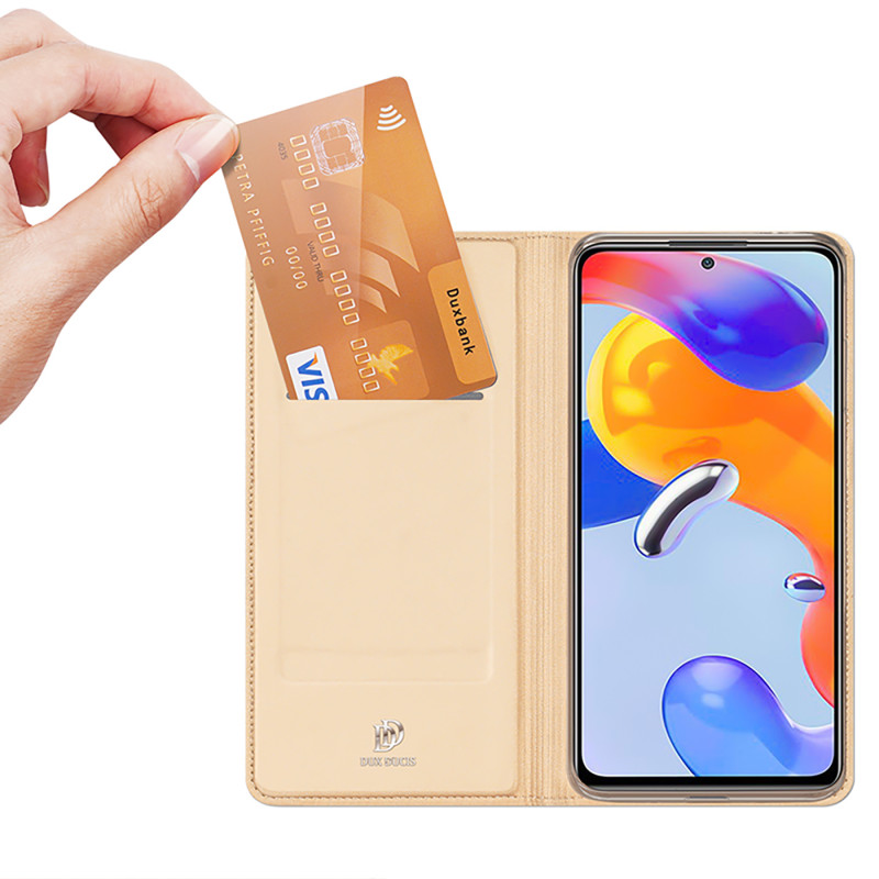 Dux Ducis Skin Pro dėklo atverčiamas dangtelis Xiaomi Redmi Note 11 Pro 5G / 11 Pro Gold