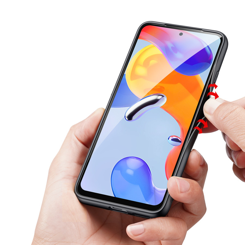Dux Ducis Fino dėklo dangtelis padengtas nailono medžiaga Xiaomi Redmi Note 11 Pro 5G / 11 Pro juodas