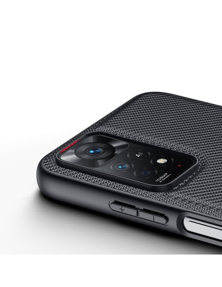 Dux Ducis Fino dėklo dangtelis padengtas nailono medžiaga Xiaomi Redmi Note 11 Pro 5G / 11 Pro juodas