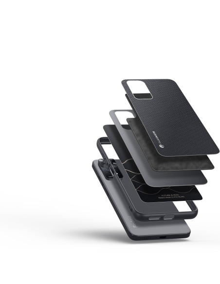 Dux Ducis Fino dėklo dangtelis padengtas nailono medžiaga Xiaomi Redmi Note 11 Pro 5G / 11 Pro juodas