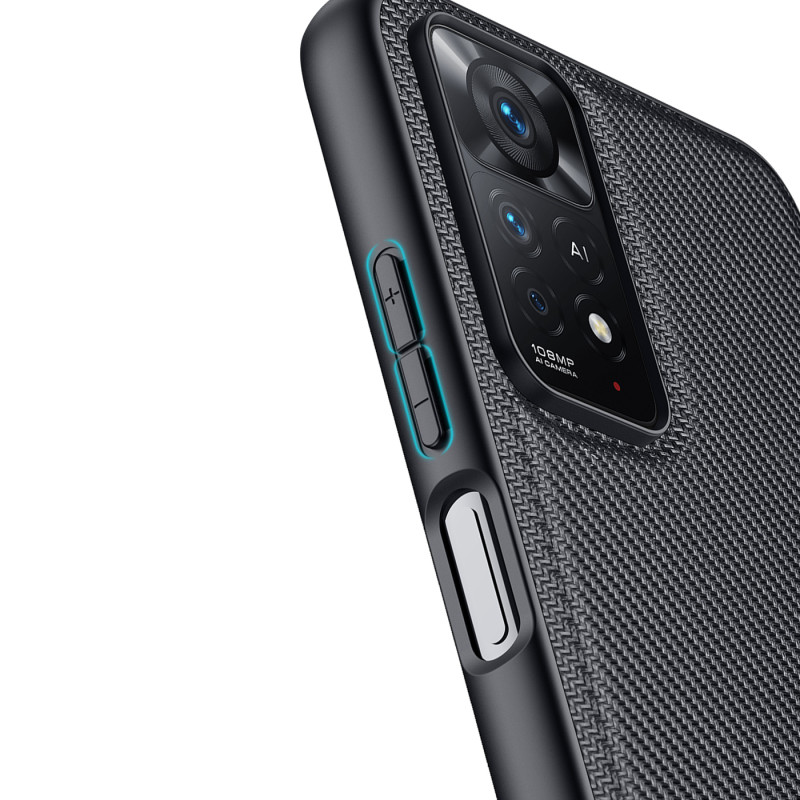 Dux Ducis Fino dėklo dangtelis padengtas nailono medžiaga Xiaomi Redmi Note 11 Pro 5G / 11 Pro juodas