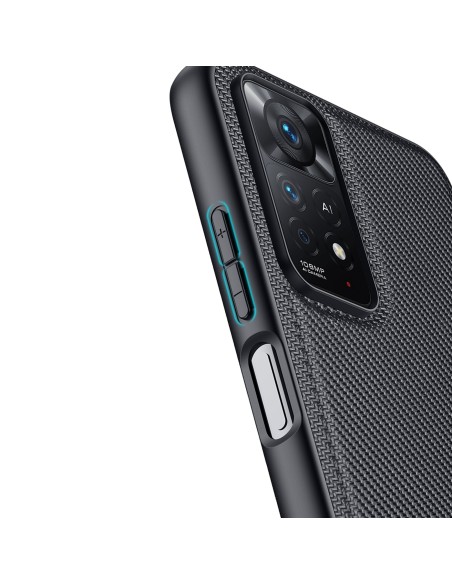 Dux Ducis Fino dėklo dangtelis padengtas nailono medžiaga Xiaomi Redmi Note 11 Pro 5G / 11 Pro juodas