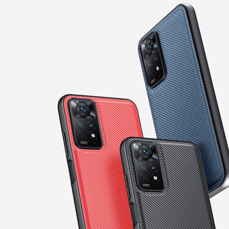 Dux Ducis Fino dėklo dangtelis padengtas nailono medžiaga Xiaomi Redmi Note 11 Pro 5G / 11 Pro juodas
