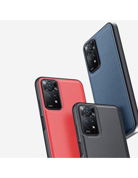 Dux Ducis Fino dėklo dangtelis padengtas nailono medžiaga Xiaomi Redmi Note 11 Pro 5G / 11 Pro juodas