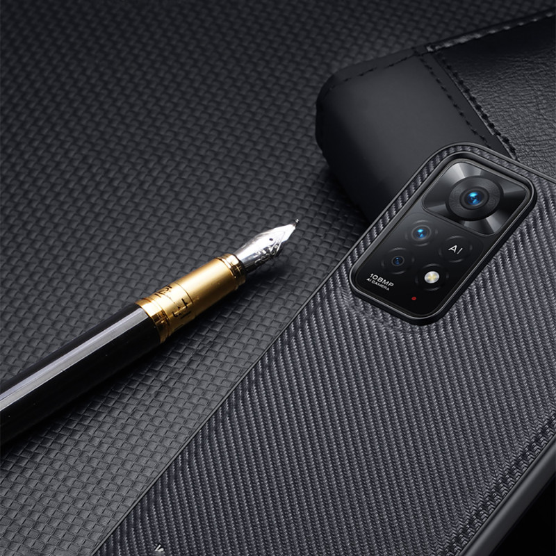 Dux Ducis Fino dėklo dangtelis padengtas nailono medžiaga Xiaomi Redmi Note 11 Pro 5G / 11 Pro juodas