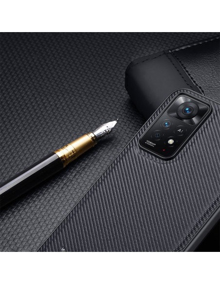 Dux Ducis Fino dėklo dangtelis padengtas nailono medžiaga Xiaomi Redmi Note 11 Pro 5G / 11 Pro juodas