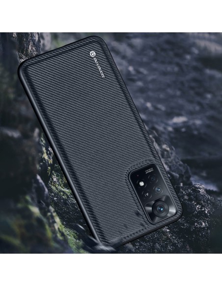 Dux Ducis Fino dėklo dangtelis padengtas nailono medžiaga Xiaomi Redmi Note 11 Pro 5G / 11 Pro juodas