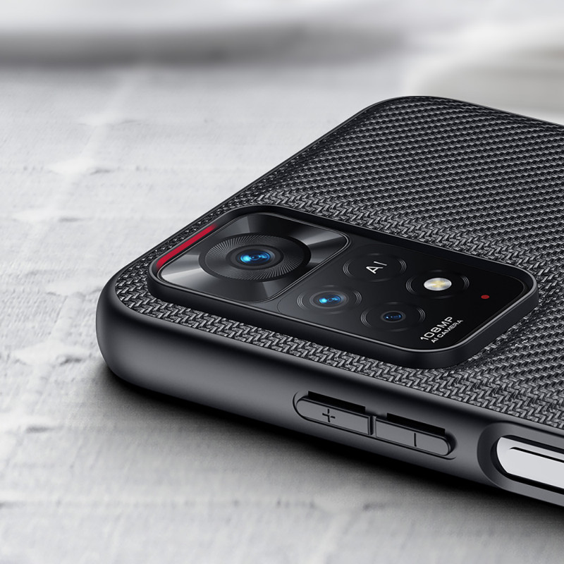 Dux Ducis Fino dėklo dangtelis padengtas nailono medžiaga Xiaomi Redmi Note 11 Pro 5G / 11 Pro juodas
