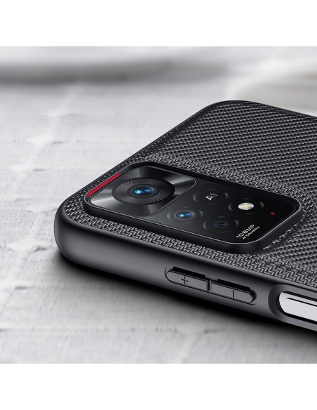 Dux Ducis Fino dėklo dangtelis padengtas nailono medžiaga Xiaomi Redmi Note 11 Pro 5G / 11 Pro juodas