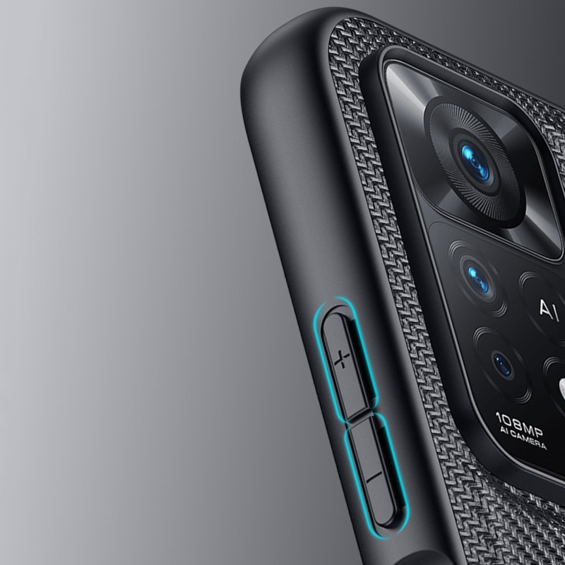 Dux Ducis Fino dėklo dangtelis padengtas nailono medžiaga Xiaomi Redmi Note 11 Pro 5G / 11 Pro juodas