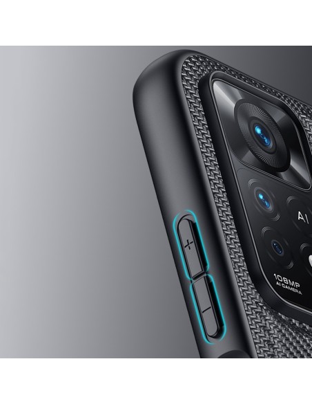 Dux Ducis Fino dėklo dangtelis padengtas nailono medžiaga Xiaomi Redmi Note 11 Pro 5G / 11 Pro juodas