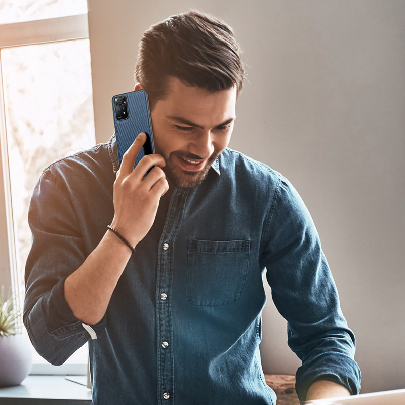 Dux Ducis Fino dėklo dangtelis padengtas nailono medžiaga Xiaomi Redmi Note 11 Pro 5G / 11 Pro juodas