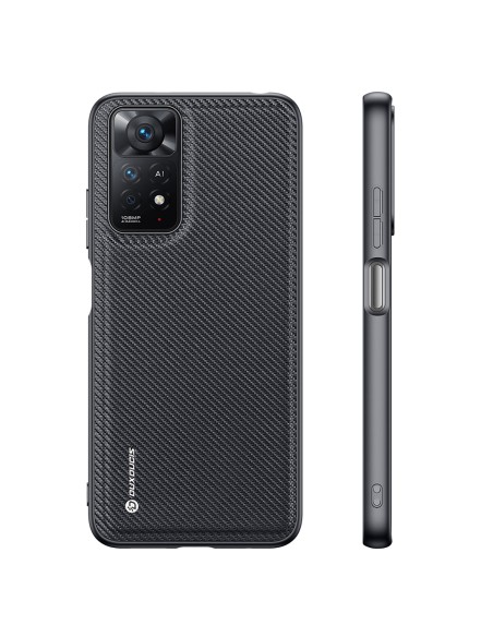 Dux Ducis Fino dėklo dangtelis padengtas nailono medžiaga Xiaomi Redmi Note 11 Pro 5G / 11 Pro juodas