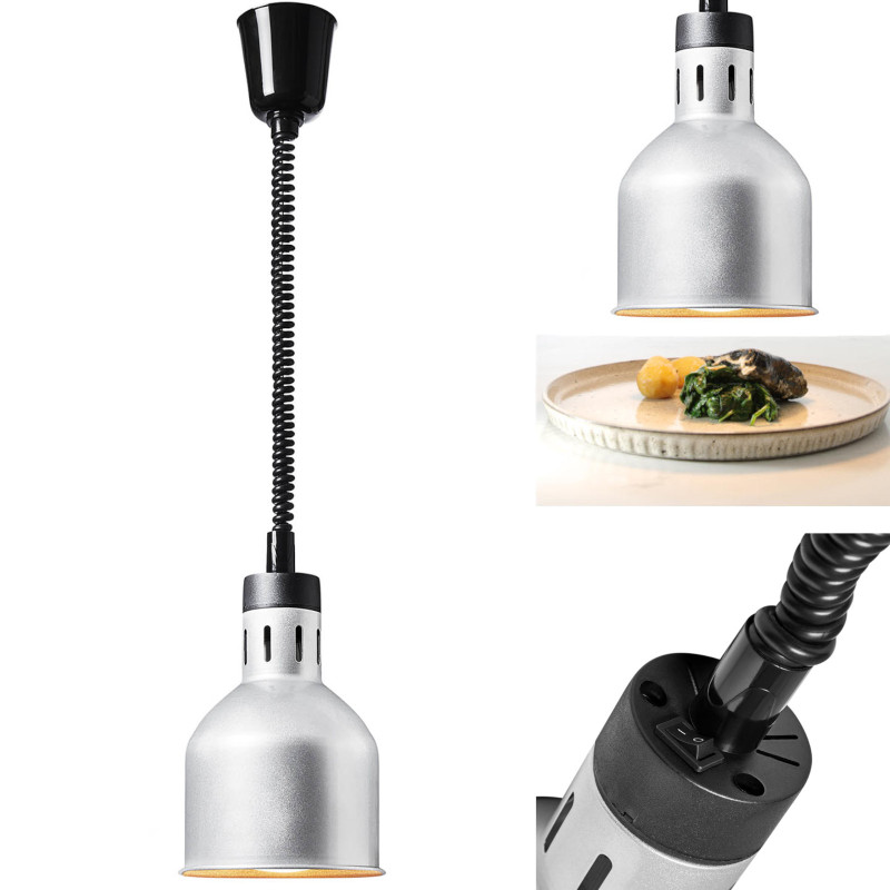 Infraraudonųjų spindulių šildymo lempa indams IR pakabinama sidabro sk. 17,5 cm 250 W Infraraudonųjų spindulių šildymo lempa indams IR pakabinama sidabro sk. 17,5 cm 250 W