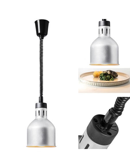 Infraraudonųjų spindulių šildymo lempa indams IR pakabinama sidabro sk. 17,5 cm 250 W Infraraudonųjų spindulių šildymo lempa indams IR pakabinama sidabro sk. 17,5 cm 250 W