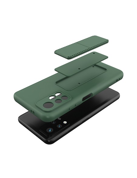 Wozinsky Kickstand Case silikoninis dėklas su stovu, skirtas Xiaomi Redmi Note 11S / Note 11 Red