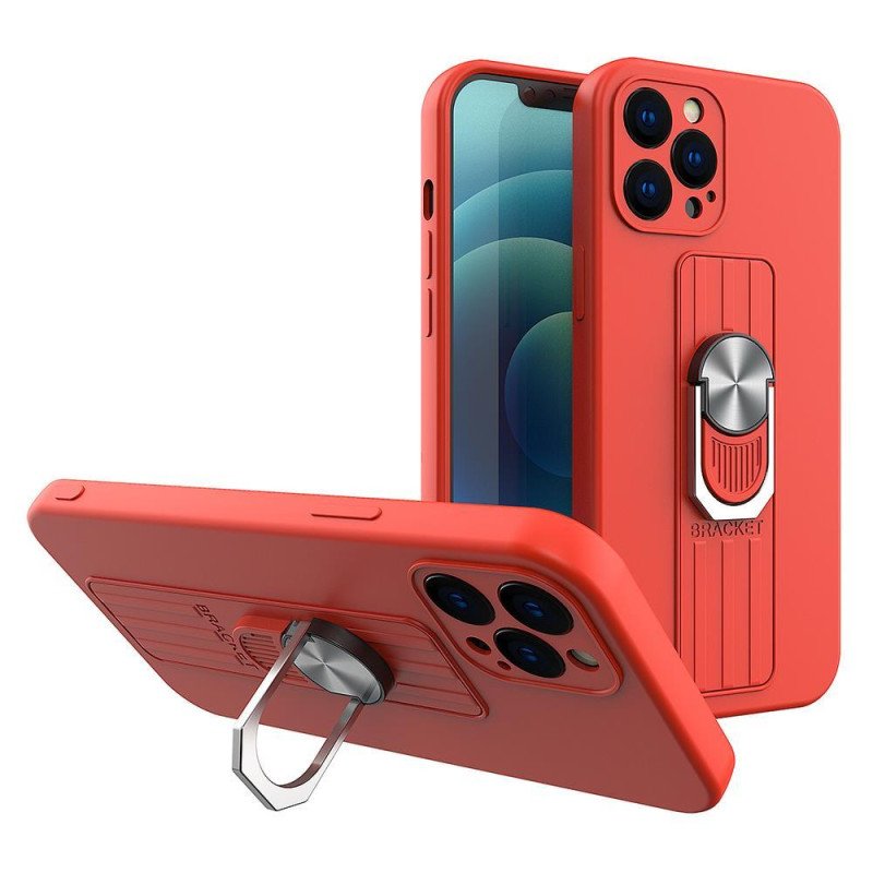 Ring Case silikoninis dėklas su pirštų laikikliu ir stovu Xiaomi Redmi Note 11 raudonam Ring Case silikoninis dėklas su pirštų laikikliu ir stovu Xiaomi Redmi Note 11 raudonam