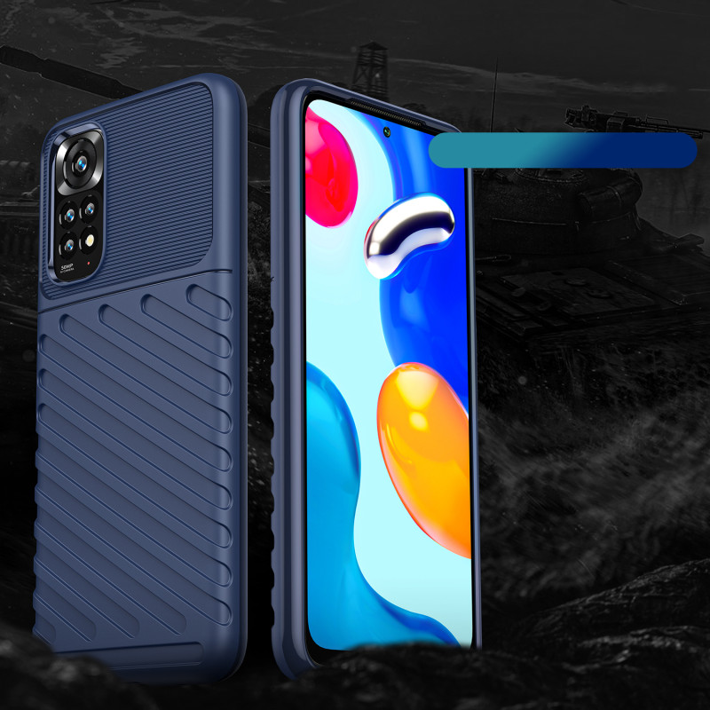 Thunder Case lankstus šarvuotas dėklo dangtelis, skirtas Xiaomi Redmi Note 11 Pro 5G / 11 Pro blue