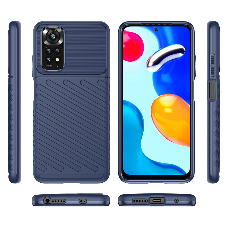 Thunder Case lankstus šarvuotas dėklo dangtelis, skirtas Xiaomi Redmi Note 11 Pro 5G / 11 Pro blue