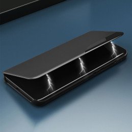 Eco Leather View Case elegantiškas dėklas su atvartu ir stovo funkcija, skirta Xiaomi Redmi Note 11S / Note 11 juodai