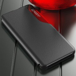Eco Leather View Case elegantiškas dėklas su atvartu ir stovo funkcija, skirta Xiaomi Redmi Note 11S / Note 11 juodai