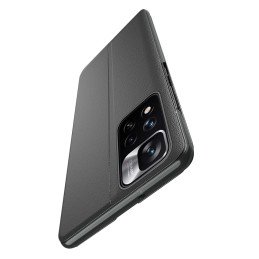 Eco Leather View Case elegantiškas dėklas su atvartu ir stovo funkcija, skirta Xiaomi Redmi Note 11S / Note 11 juodai
