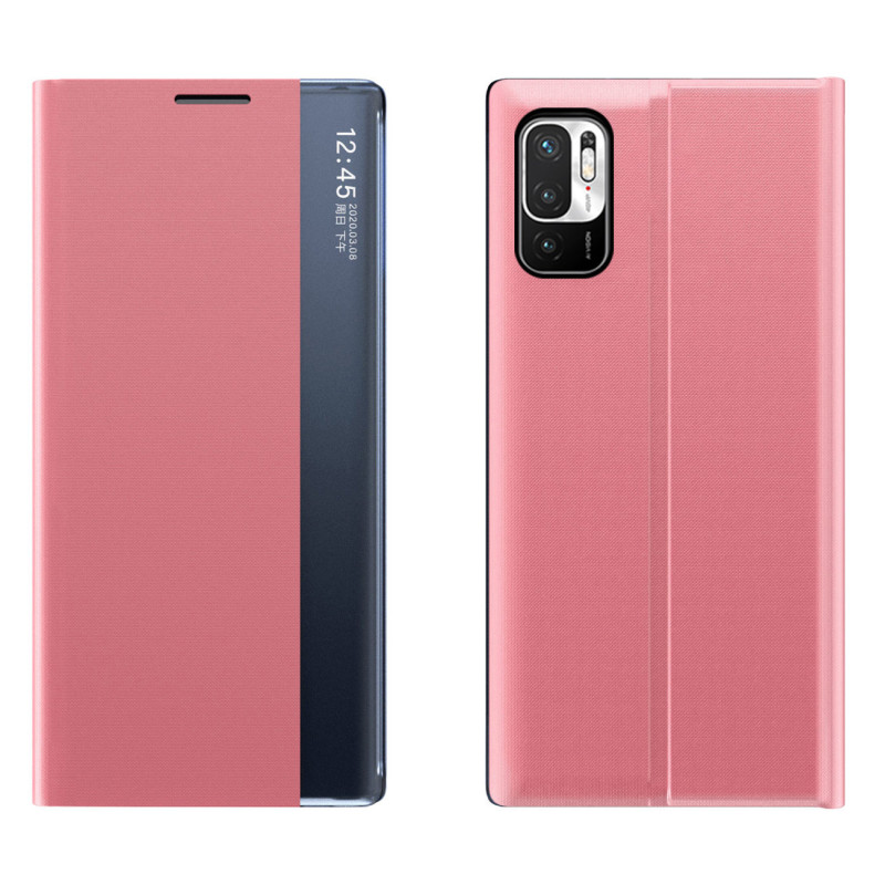 Naujas Sleep Case dangtelis su atvartu ir stovo funkcija, skirtas Xiaomi Redmi Note 11S / Note 11 rožinė