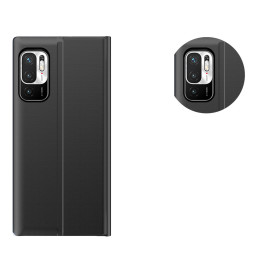 Naujas miego dėklo dangtelis su atvartu ir stovo funkcija, skirtas Xiaomi Redmi Note 11S / Note 11 juodas
