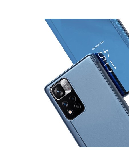 Clear View Case Xiaomi Redmi Note 11S / Note 11 juodas atverčiamas dėklas