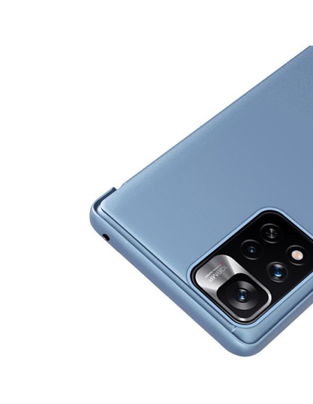Clear View Case Xiaomi Redmi Note 11S / Note 11 juodas atverčiamas dėklas