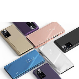 Clear View Case Xiaomi Redmi Note 11S / Note 11 juodas atverčiamas dėklas