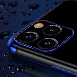 Clear Color dėklo gelio dėklas su metaliniu rėmeliu, skirtas Samsung Galaxy A33 5G mėlynai