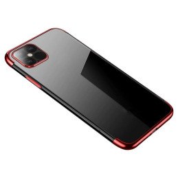 Skaidrios spalvos dėklas, gelio dangtelis, dėklas su metaliniu rėmeliu, skirtas Samsung Galaxy A33 5G raudonas