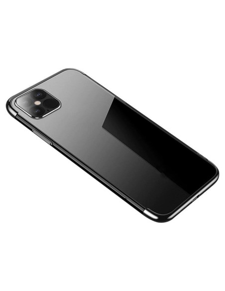 Skaidrus spalvotas gelio dėklas su metaliniu rėmeliu, skirtas Samsung Galaxy S22 Ultra black