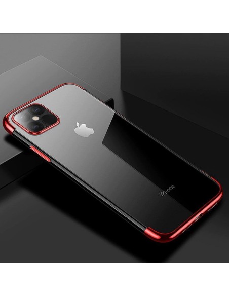 Clear Color dėklo gelio dangtelis su metaliniu rėmeliu Xiaomi Redmi Note 11 Pro 5G / 11 Pro red