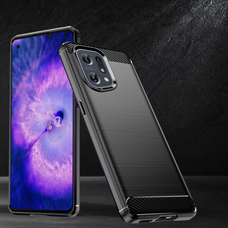 Carbon Case lankstus dangtelis Oppo Find X5 juodas