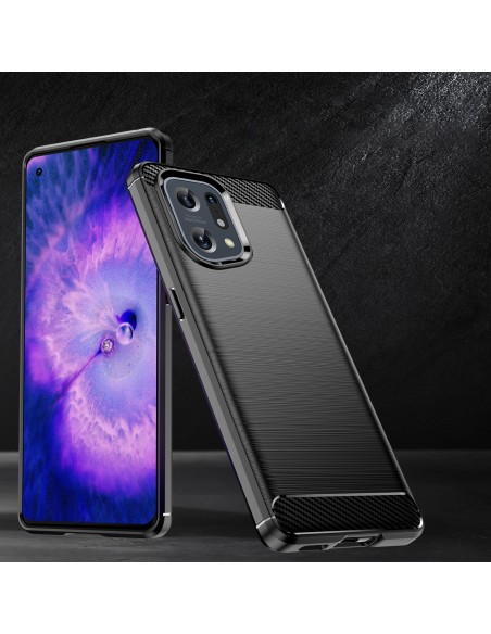 Carbon Case lankstus dangtelis Oppo Find X5 juodas Carbon Case lankstus dangtelis Oppo Find X5 juodas