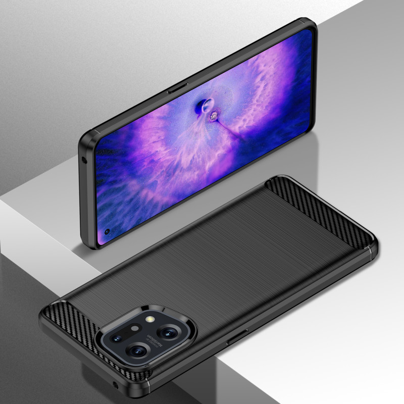 Carbon Case lankstus dangtelis Oppo Find X5 juodas