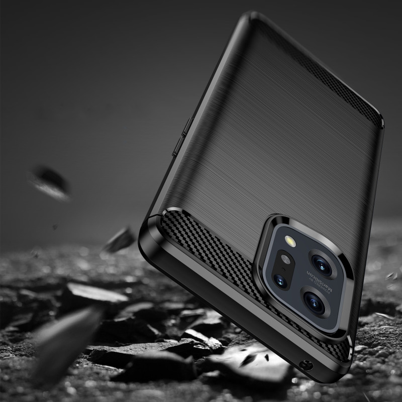 Carbon Case lankstus dangtelis Oppo Find X5 juodas