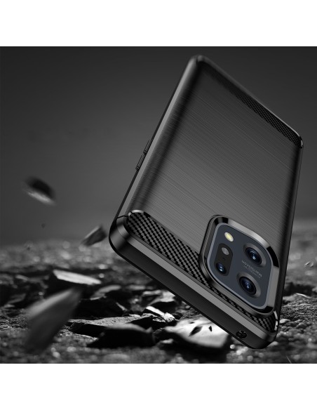 Carbon Case lankstus dangtelis Oppo Find X5 juodas Carbon Case lankstus dangtelis Oppo Find X5 juodas